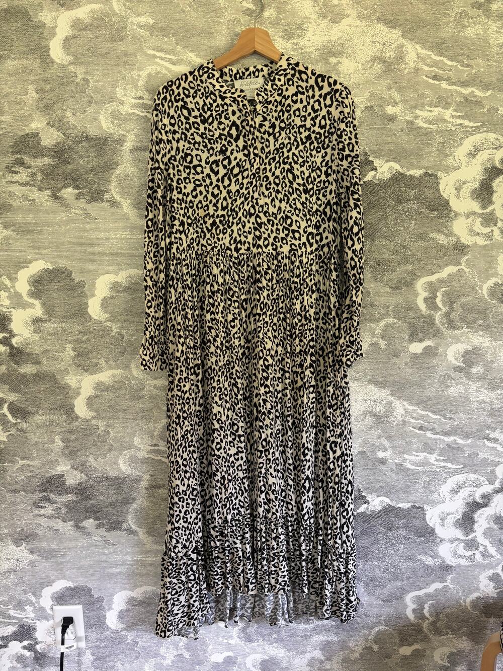 Anthropologie Mare Mare leopard Dress Black White Maxi Summer Small